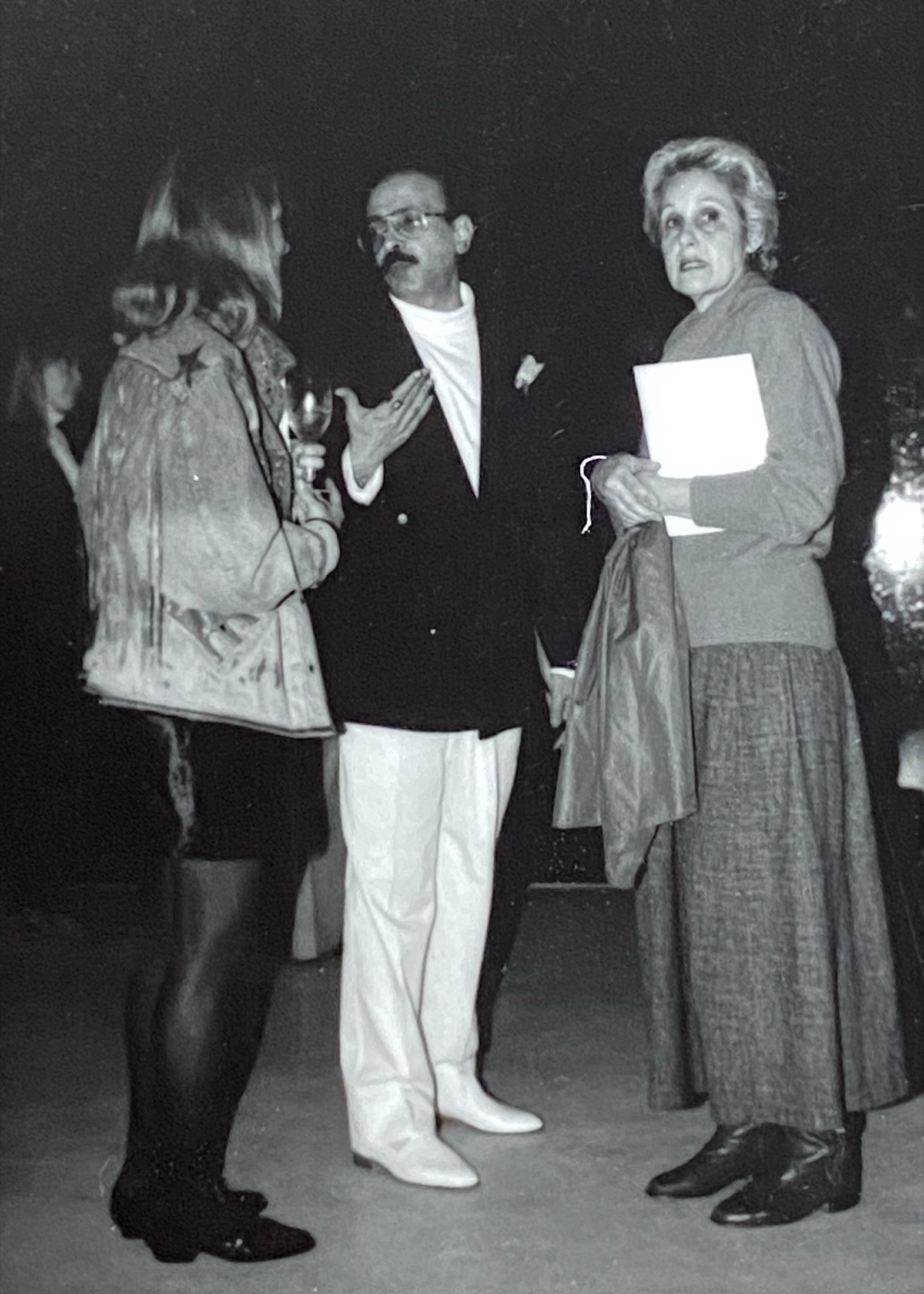 Basil Alkazzi with guests at the opening, Keith Green Gallery, New York, 1988